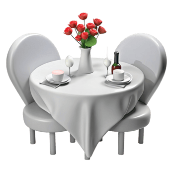 Romantic Dinner Table Setting with Red Roses and Wine png