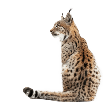 Wild cat side view full body isolate on transparency background png