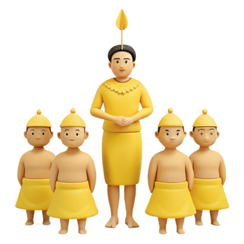 Leader and Followers in Yellow Attire png