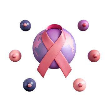 Global Breast Cancer Awareness Pink Ribbon on Earth png