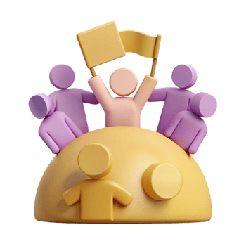3D Illustration of People Gathering Around a Symbol of Unity png