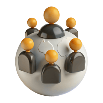 Global Teamwork and Collaboration A 3D Illustration of People Working Together png