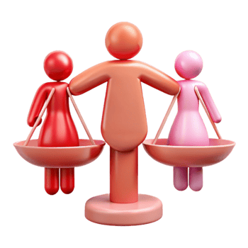 Equality Concept Gender Balance on a Scale png