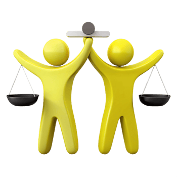 Two Figures Holding Scales of Justice png