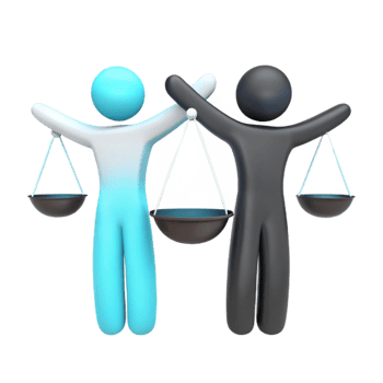 Equality and Justice Two Figures Holding Scales png