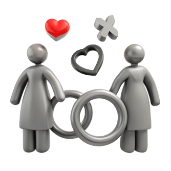 Two People, Hearts, and Rings A Symbol of Love and Commitment png