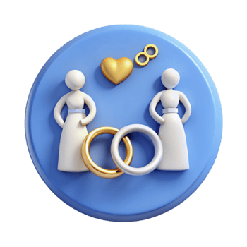 Two Figures with Wedding Rings and Heart png
