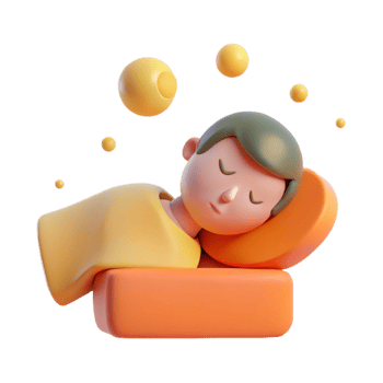 3D Cartoon Illustration of Sleeping Person png