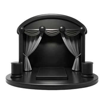 Black Stage with Curtains and Platform png