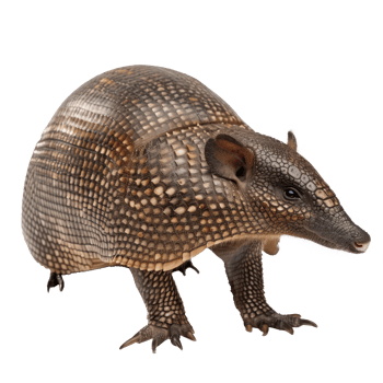 Armadillo side view full body isolate on transparency background png