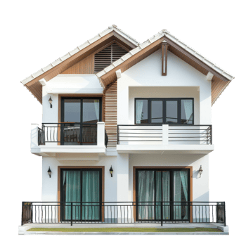 Patio Home front view full length isolate on transparency background png