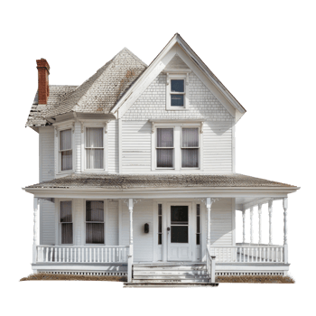 Colonial House isolate on transparency background png