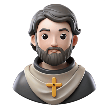 3D Cartoon Man With Cross Illustration png