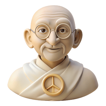 3D Model of a Peaceful Figure Wearing Glasses png