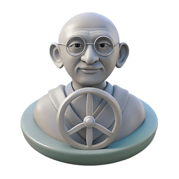 3D Render of a Person with a Steering Wheel png