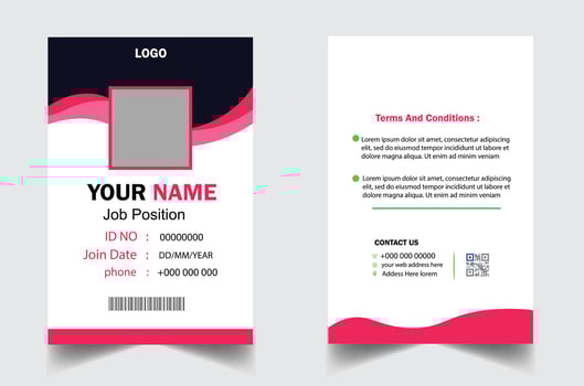 Modern and clean business id card template. professional id card design template with yellow color. corporate modern business id card design template. Company employee id card template. vector