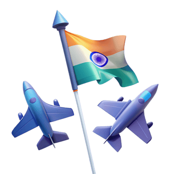 Indian Flag and Fighter Jets png