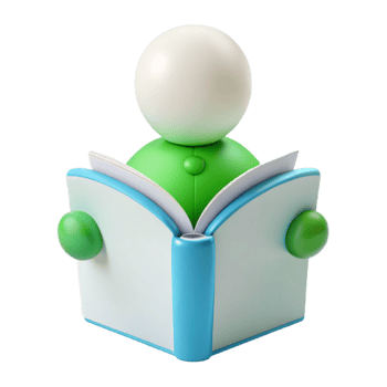 3D Illustration of a Person Reading a Book png