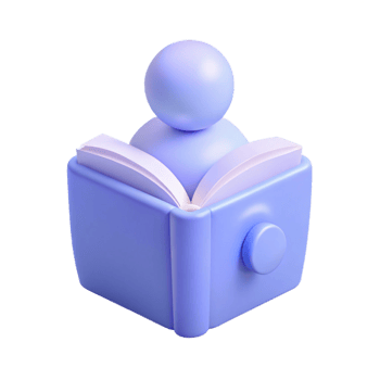 3D Render of a Person Reading a Book png