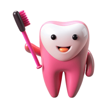 Smiling Tooth Character Holding Toothbrush Dental Hygiene Illustration png