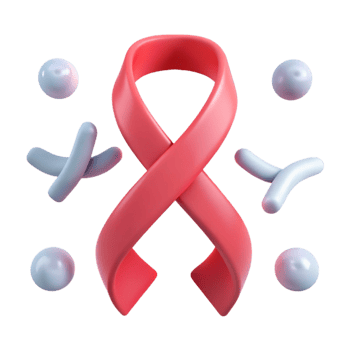 Pink Ribbon with Abstract Shapes png