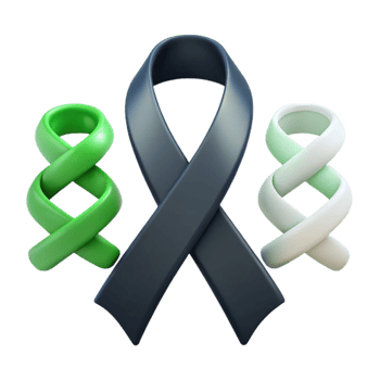 Awareness Ribbons Green, White, and Blue png