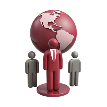 Global Leadership One Leader, Many Followers png