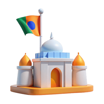 3D Render of a Mosque with a Flag png