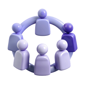 Connecting People 3D Rendering of a Circle of Individuals png