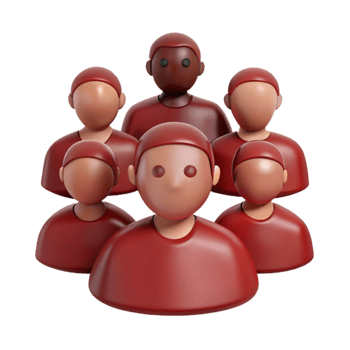 Group of Red 3D People Icons png