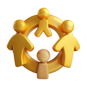 Golden Circle of People Unity, Collaboration, and Togetherness png