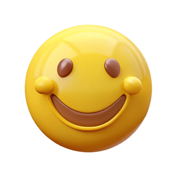 3D Smiley Face Emoji with Big Smile png