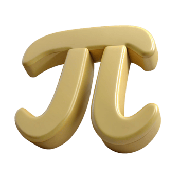 Golden Pi Symbol 3D Render of the Mathematical Constant png