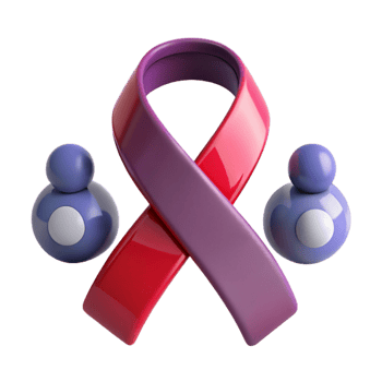 Awareness Ribbon with Two Orbs png