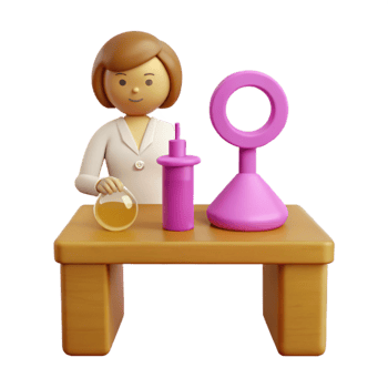 3D Scientist Character Conducting a Lab Experiment png