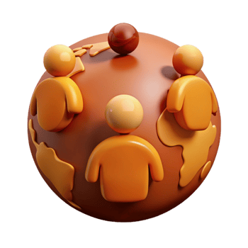 Global Community 3D Illustration of People on a Globe png