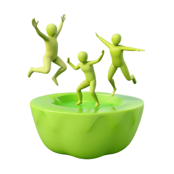 Jumping for Joy Three Stick Figures Celebrate png