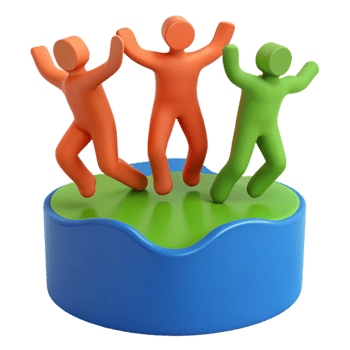 Three Happy Stick Figures Celebrating Together png