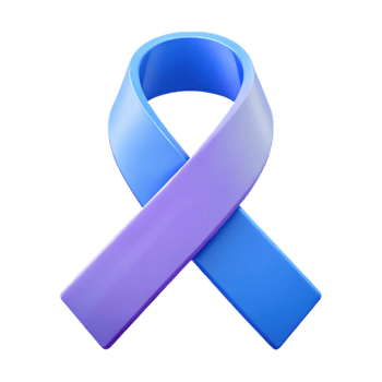 Blue and Purple Awareness Ribbon png