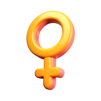 3D Rendered Female Symbol Orange and Pink png