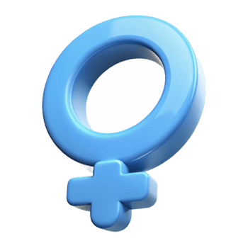 3D Blue Female Gender Symbol png