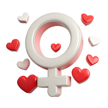 Female Symbol with Hearts png