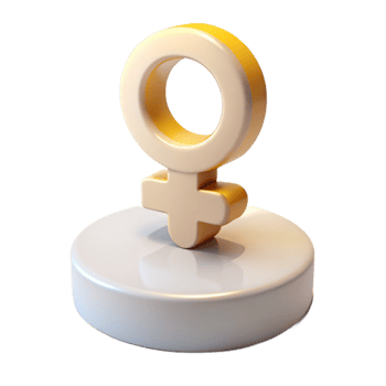 3D Rendered Female Gender Symbol on Pedestal png