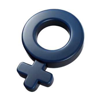 3D Female Gender Symbol in Blue png