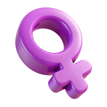 Purple Female Symbol, 3D Rendering png