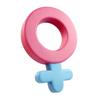 3D Render of Female Gender Symbol png