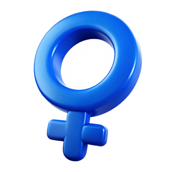 3D Rendered Blue Female Symbol png