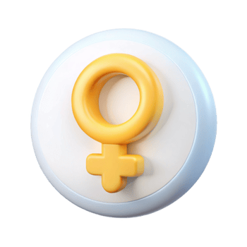 3D Rendered Female Gender Symbol Icon png