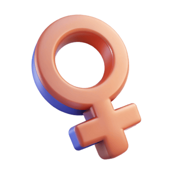 3D Rendered Female Symbol Orange and Blue png