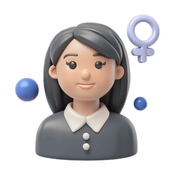 3D Cartoon Woman Character Illustration png